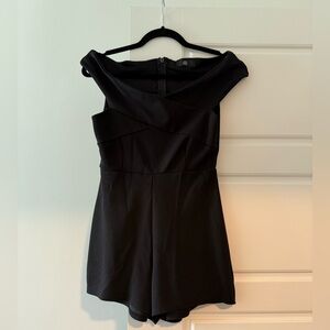 MISSGUIDED Black Off-Shoulder Romper